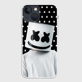 Чехол для iPhone 13 mini с принтом MARSHMELLO Black в Петрозаводске,  |  | marsh | marshmallow | marshmello | marshmelo | mello | music | smile | диджей | лого | маршмеллов | маршмеллоу | маршмеллу | маршмело | маршмелов | маршмелоу | музыка | музыкант | рожица | трэп | улыбка | хаус