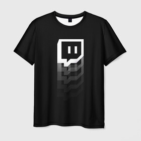 Мужская футболка 3D с принтом Twitch в Петрозаводске, 100% полиэфир | прямой крой, круглый вырез горловины, длина до линии бедер | Тематика изображения на принте: amazon | logo | twitch | амазон | игры | мерч | стрим | твич