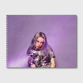 Альбом для рисования с принтом Billie Eilish в Петрозаводске, 100% бумага
 | матовая бумага, плотность 200 мг. | billie eilish | lovely | music | ocean eyes | pop | билли айлиш | девушка | музыка | океан | поп | эйлиш | элиш