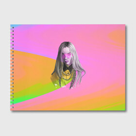 Альбом для рисования с принтом Billie Eilish в Петрозаводске, 100% бумага
 | матовая бумага, плотность 200 мг. | billie eilish | lovely | music | ocean eyes | pop | билли айлиш | девушка | музыка | океан | поп | эйлиш | элиш