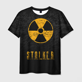 Мужская футболка 3D с принтом S.T.A.L.K.E.R. в Петрозаводске, 100% полиэфир | прямой крой, круглый вырез горловины, длина до линии бедер | anomaly | bandit | chernobyl | logo | pripyat | shadow of chernobyl | stalker | stalker 2 | zone | аномалия | бандиты | зона | лого | меченый | припять | сталкер | сталкер 2 | тени чернобыля | чернобыль | чистое небо