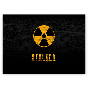 Поздравительная открытка с принтом S.T.A.L.K.E.R. в Петрозаводске, 100% бумага | плотность бумаги 280 г/м2, матовая, на обратной стороне линовка и место для марки
 | Тематика изображения на принте: anomaly | bandit | chernobyl | logo | pripyat | shadow of chernobyl | stalker | stalker 2 | zone | аномалия | бандиты | зона | лого | меченый | припять | сталкер | сталкер 2 | тени чернобыля | чернобыль | чистое небо