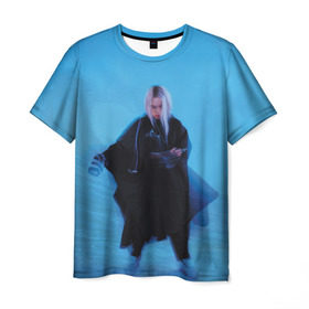 Мужская футболка 3D с принтом Billie Eilish в Петрозаводске, 100% полиэфир | прямой крой, круглый вырез горловины, длина до линии бедер | billie eilish | lovely | music | ocean eyes | pop | билли айлиш | девушка | музыка | океан | поп | эйлиш | элиш