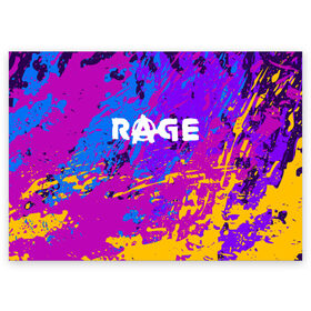 Поздравительная открытка с принтом RAGE 2 в Петрозаводске, 100% бумага | плотность бумаги 280 г/м2, матовая, на обратной стороне линовка и место для марки
 | apocalypse | game | paints | rage | rage 2 | апокалипсис | безумие | брызги | игра | краски