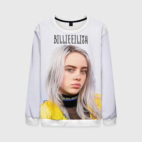 Мужской свитшот 3D с принтом BillieEilish в Петрозаводске, 100% полиэстер с мягким внутренним слоем | круглый вырез горловины, мягкая резинка на манжетах и поясе, свободная посадка по фигуре | Тематика изображения на принте: billie eilish | lovely | music | ocean eyes | pop | билли айлиш | девушка | музыка | океан | поп | эйлиш | элиш