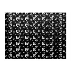 Обложка для студенческого билета с принтом Twitch в Петрозаводске, натуральная кожа | Размер: 11*8 см; Печать на всей внешней стороне | black and white | game | gamer | logo | pattern | twitch | twitties | игры | логотип | паттерн | стрим | твитч | текстура | черно белый