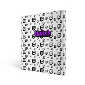 Холст квадратный с принтом Twitch в Петрозаводске, 100% ПВХ |  | game | gamer | logo | pattern | twitch | twitties | игры | логотип | паттерн | стрим | твитч | текстура