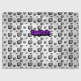 Плед 3D с принтом Twitch в Петрозаводске, 100% полиэстер | закругленные углы, все края обработаны. Ткань не мнется и не растягивается | Тематика изображения на принте: game | gamer | logo | pattern | twitch | twitties | игры | логотип | паттерн | стрим | твитч | текстура