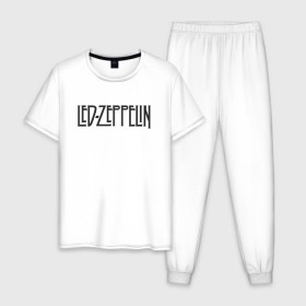 Мужская пижама хлопок с принтом Led Zeppelin в Петрозаводске, 100% хлопок | брюки и футболка прямого кроя, без карманов, на брюках мягкая резинка на поясе и по низу штанин
 | blues rock | heavy | led zeppelin | progressive hard rock