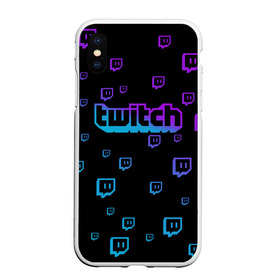 Чехол для iPhone XS Max матовый с принтом Twitch (gradient) в Петрозаводске, Силикон | Область печати: задняя сторона чехла, без боковых панелей | видеоигры | видеостриминг | киберспорт | стрим | трансляции | турниры