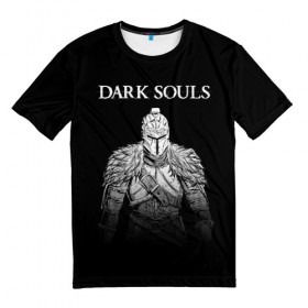 Мужская футболка 3D с принтом Dark Souls в Петрозаводске, 100% полиэфир | прямой крой, круглый вырез горловины, длина до линии бедер | dark souls | games | praise the sun | игры | компьютерные игры | рыцарь | тёмные души