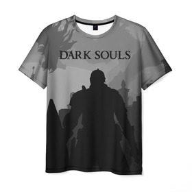 Мужская футболка 3D с принтом Dark Souls в Петрозаводске, 100% полиэфир | прямой крой, круглый вырез горловины, длина до линии бедер | dark souls | games | praise the sun | игры | компьютерные игры | рыцарь | тёмные души