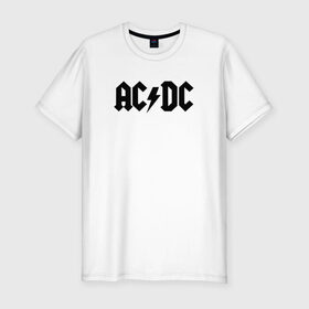 Мужская футболка премиум с принтом AC/DC в Петрозаводске, 92% хлопок, 8% лайкра | приталенный силуэт, круглый вырез ворота, длина до линии бедра, короткий рукав | ac dc | blues rock | hard rock