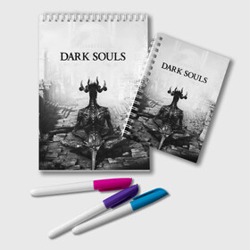 Блокнот с принтом Dark Souls в Петрозаводске, 100% бумага | 48 листов, плотность листов — 60 г/м2, плотность картонной обложки — 250 г/м2. Листы скреплены удобной пружинной спиралью. Цвет линий — светло-серый
 | dark souls | games | praise the sun | игры | компьютерные игры | рыцарь | тёмные души