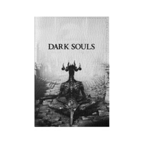 Обложка для паспорта матовая кожа с принтом Dark Souls в Петрозаводске, натуральная матовая кожа | размер 19,3 х 13,7 см; прозрачные пластиковые крепления | dark souls | games | praise the sun | игры | компьютерные игры | рыцарь | тёмные души