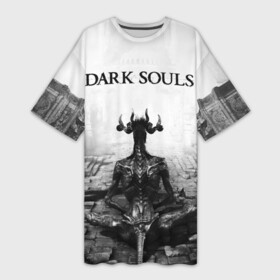 Платье-футболка 3D с принтом Dark Souls в Петрозаводске,  |  | dark souls | games | praise the sun | игры | компьютерные игры | рыцарь | тёмные души