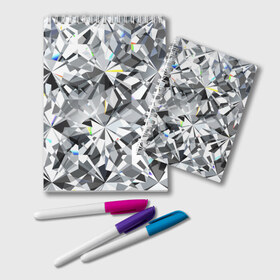 Блокнот с принтом Бриллиантовое мерцание в Петрозаводске, 100% бумага | 48 листов, плотность листов — 60 г/м2, плотность картонной обложки — 250 г/м2. Листы скреплены удобной пружинной спиралью. Цвет линий — светло-серый
 | Тематика изображения на принте: diamond | facets | glitter | highlights | precious | shimmer | sto | абстракция | блеск | блики | бриллиантовое | геометрический | грани | графика | драгоценный | иллюстрация | искусство | камень | картинка | мерцание | мода