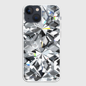 Чехол для iPhone 13 mini с принтом Бриллиантовое мерцание в Петрозаводске,  |  | diamond | facets | glitter | highlights | precious | shimmer | sto | абстракция | блеск | блики | бриллиантовое | геометрический | грани | графика | драгоценный | иллюстрация | искусство | камень | картинка | мерцание | мода