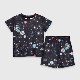 Детский костюм с шортами 3D с принтом Космос в Петрозаводске,  |  | comets | infinity | planets | sky | sp | space | stars | universe | бесконечность | вселенная | галактики | графика | звезды | иллюстрация | картинка | кометы | космос | мода | небо | ночь | планеты | рисунок | созвездия | солнце