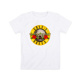 Детская футболка хлопок с принтом Guns N` Roses в Петрозаводске, 100% хлопок | круглый вырез горловины, полуприлегающий силуэт, длина до линии бедер | guns n roses | hard rock