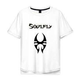Мужская футболка хлопок Oversize с принтом Soulfly в Петрозаводске, 100% хлопок | свободный крой, круглый ворот, “спинка” длиннее передней части | groove thrash | nu | soulfly