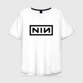 Мужская футболка хлопок Oversize с принтом Nine Inch Nails в Петрозаводске, 100% хлопок | свободный крой, круглый ворот, “спинка” длиннее передней части | industrial | industrial rock | nine inch nails
