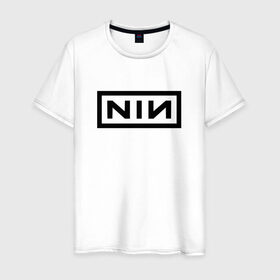 Мужская футболка хлопок с принтом Nine Inch Nails в Петрозаводске, 100% хлопок | прямой крой, круглый вырез горловины, длина до линии бедер, слегка спущенное плечо. | industrial | industrial rock | nine inch nails