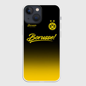 Чехол для iPhone 13 mini с принтом Боруссия Дортмунд в Петрозаводске,  |  | borusse | borussia | borussia dortmund | bvb | dortmund | schwarzgelben | боруссия | боруссия дортмунд | бундеслига | германия | дортмунд | дортмундcкая боруссия | жёлто ченрые | форма | футбол | футболист | футбольная