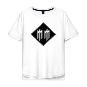 Мужская футболка хлопок Oversize с принтом Marilyn Manson в Петрозаводске, 100% хлопок | свободный крой, круглый ворот, “спинка” длиннее передней части | alternative | alternative rock | glam rock | industrial | industrial rock | marilyn manson