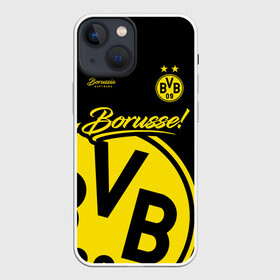 Чехол для iPhone 13 mini с принтом Боруссия Дортмунд в Петрозаводске,  |  | borusse | borussia | borussia dortmund | bvb | dortmund | schwarzgelben | боруссия | боруссия дортмунд | бундеслига | германия | дортмунд | дортмундcкая боруссия | жёлто ченрые | форма | футбол | футболист | футбольная