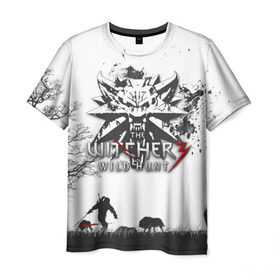 Мужская футболка 3D с принтом The Witcher 3: Wild Hunt в Петрозаводске, 100% полиэфир | прямой крой, круглый вырез горловины, длина до линии бедер | wild hunt | арбалет | ведьмак 3 | геральт | дикая | магия | охота | сказка | сфера | фэнтези | цири