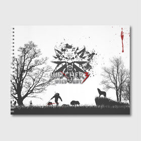 Альбом для рисования с принтом The Witcher 3 Wild Hunt в Петрозаводске, 100% бумага
 | матовая бумага, плотность 200 мг. | wild hunt | арбалет | ведьмак 3 | геральт | дикая | магия | охота | сказка | сфера | фэнтези | цири