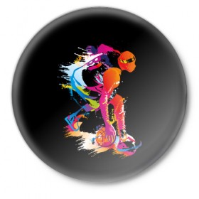 Значок с принтом Баскетбол в Петрозаводске,  металл | круглая форма, металлическая застежка в виде булавки | абстракция | баскетбол | бежит | белые | болельщик | игра | игрок | иллюстрация | коллаж | красные | кроссовки | мода | мяч | путешествие | радуга | серые | сила | скорость | спектр | спорт | спортсмен