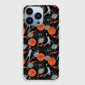 Чехол для iPhone 13 Pro с принтом Basketball в Петрозаводске,  |  | basket | basketball | баскетбол | баскетбольные | болельщик | бросок | брызги | графика | иллюстрация | капли | картинка | кляксы | кольцо | мода | мячи | надпись | прыжок | рисунок | сетка | сила | скорость