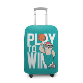 Чехол для чемодана 3D с принтом Play to win в Петрозаводске, 86% полиэфир, 14% спандекс | двустороннее нанесение принта, прорези для ручек и колес | баскетбол | баскетбольный | бейсболка | графика | животное | зелёный | играй | иллюстрация | картинка | комбинезон | кот | кроссовки | крутит | мода | мяч | на пальце | надпись | очки | победы | ради