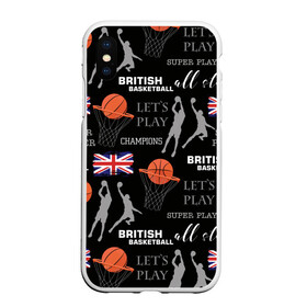 Чехол для iPhone XS Max матовый с принтом British basketball в Петрозаводске, Силикон | Область печати: задняя сторона чехла, без боковых панелей | англия | баскетбол | баскетбольные | болельщик | британия | британский | бросок | графика | держава | игра | иллюстрация | картинка | кольцо | мода | мячи | надпи | прыжок | рисунок | сетка | сила