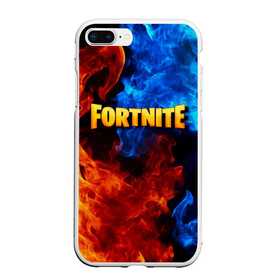 Чехол для iPhone 7Plus/8 Plus матовый с принтом FORTNITE в Петрозаводске, Силикон | Область печати: задняя сторона чехла, без боковых панелей | fortnite | битва | игра | компьютерная игра | королевская | надпись | огонь | пламя | симулятор | фортнайт