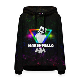 Женская толстовка 3D с принтом Marshmello в Петрозаводске, 100% полиэстер  | двухслойный капюшон со шнурком для регулировки, мягкие манжеты на рукавах и по низу толстовки, спереди карман-кенгуру с мягким внутренним слоем. | christopher | comstock | dj | dotcom | friends | marshmallow | marshmello | usa | диджей | друзья | комсток | крис | маршмэллоу | продюсер | сша