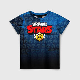 Детская футболка 3D с принтом BRAWL STARS в Петрозаводске, 100% гипоаллергенный полиэфир | прямой крой, круглый вырез горловины, длина до линии бедер, чуть спущенное плечо, ткань немного тянется | brawl stars | brawl stars сервер | браво старс | игра brawl stars | персонажи brawl stars.