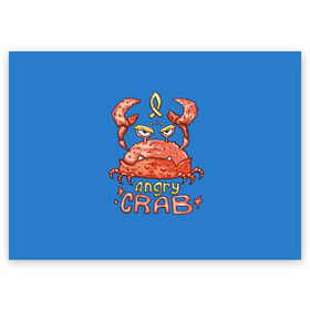Поздравительная открытка с принтом Hungry crab в Петрозаводске, 100% бумага | плотность бумаги 280 г/м2, матовая, на обратной стороне линовка и место для марки
 | Тематика изображения на принте: angry | crab | gloomy | hungry | ocean | red | sea | sign | stars | water | вода | голодный | графика | детский | звезды | злой | знак | иллюстрация | картинка | краб | красный | мода | море | морские | надпись | океан | рисунок | рыба
