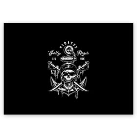 Поздравительная открытка с принтом Pirates в Петрозаводске, 100% бумага | плотность бумаги 280 г/м2, матовая, на обратной стороне линовка и место для марки
 | b | pirates | robbers | sea | skull | бандана | веселый | графика | иллюстрация | канат | картинка | кости | логотип | мода | морские | надпись | оружие | пираты | платок | разбойники | рисунок | роджер | сабли | стиль
