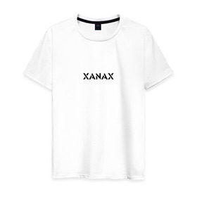 Мужская футболка хлопок с принтом XANAX в Петрозаводске, 100% хлопок | прямой крой, круглый вырез горловины, длина до линии бедер, слегка спущенное плечо. | Тематика изображения на принте: xanax
