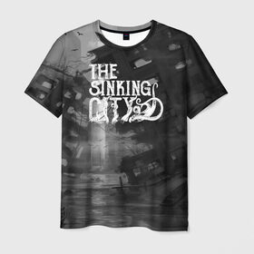 Мужская футболка 3D с принтом The Sinking City в Петрозаводске, 100% полиэфир | прямой крой, круглый вырез горловины, длина до линии бедер | 2019 | frogwares | game | logo | sinking | the sinking city | wallpeper | игра | ктулху | лавкрафт | тонущий город