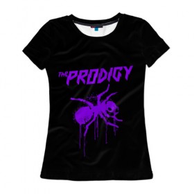 Женская футболка 3D с принтом The Prodigy в Петрозаводске, 100% полиэфир ( синтетическое хлопкоподобное полотно) | прямой крой, круглый вырез горловины, длина до линии бедер | 90 е | the prodigy | кит флинт | музыка | муравей | панк | рок | техно | электро