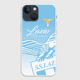 Чехол для iPhone 13 mini с принтом Лацио в Петрозаводске,  |  | aquile | biancocelesti | societa sportiva lazio | ss lazio | бело голубые | италия | лацио | орлы | рим | серия а | форма | футбол | футболист | футбольная | футбольный клуб