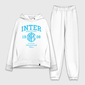 Женский костюм хлопок Oversize с принтом Интер в Петрозаводске,  |  | biscione | football club internazionale milano | inter | interista | internazionale | nerazzurri | змеи | интер | интер милан | интериста | интернационале | италия | серия а | форма | футбол | футболист | футбольная | футбольный клуб