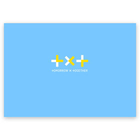 Поздравительная открытка с принтом TOMORROW X TOGETHER / TXT в Петрозаводске, 100% бумага | плотность бумаги 280 г/м2, матовая, на обратной стороне линовка и место для марки
 | bts | k pop | kpop | tomorrow x together | txt | бтс | к поп | кей поп | корейский поп | кпоп | поп | тикст | томмороу их тогезер