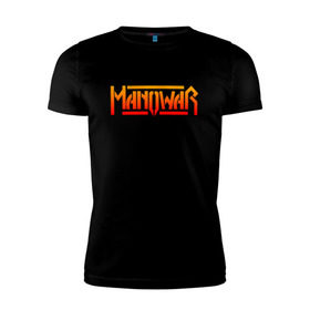 Мужская футболка премиум с принтом MANOWAR в Петрозаводске, 92% хлопок, 8% лайкра | приталенный силуэт, круглый вырез ворота, длина до линии бедра, короткий рукав | 
