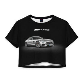 Женская футболка 3D укороченная с принтом Mercedes V8 Biturbo AMG в Петрозаводске, 100% полиэстер | круглая горловина, длина футболки до линии талии, рукава с отворотами | amg | cool | design | mercedes | mercedes benz | motorsport | power | prestige | race | silver | sport car | status | автоспорт | гонка | дизайн | круто | мерседес | мощь | престиж | серебряный | спорткар | статус