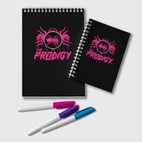 Блокнот с принтом The Prodigy в Петрозаводске, 100% бумага | 48 листов, плотность листов — 60 г/м2, плотность картонной обложки — 250 г/м2. Листы скреплены удобной пружинной спиралью. Цвет линий — светло-серый
 | Тематика изображения на принте: prodigy | the | бигбит | брейкбит | дарование | кит флинт | максим реалити | продиджи | синтипанк | техно | чудо